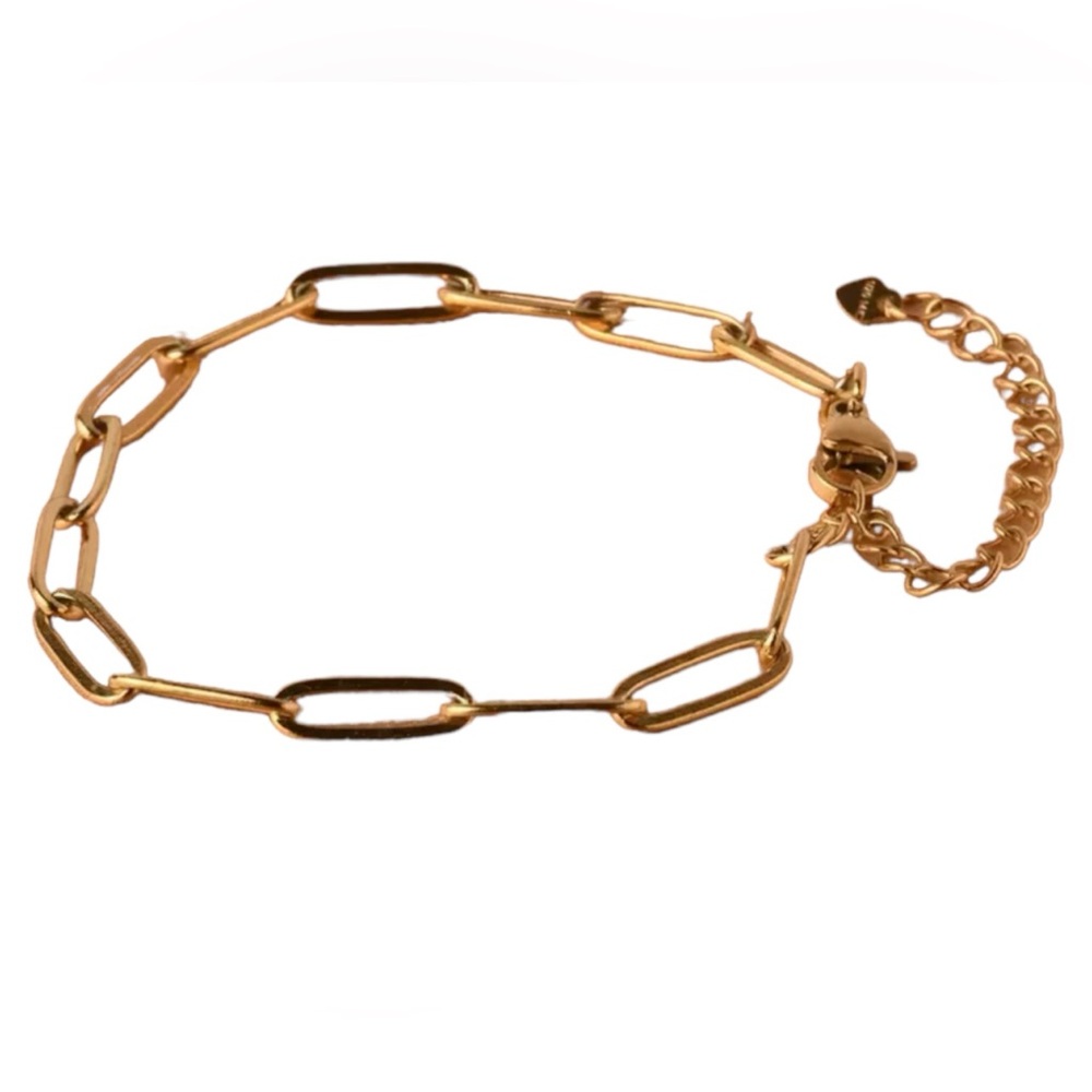 New 18K Gold Plated Link Chain Bracelet Hip Hop Style